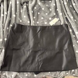 A&F Black Faux Leather Mini skort NWT